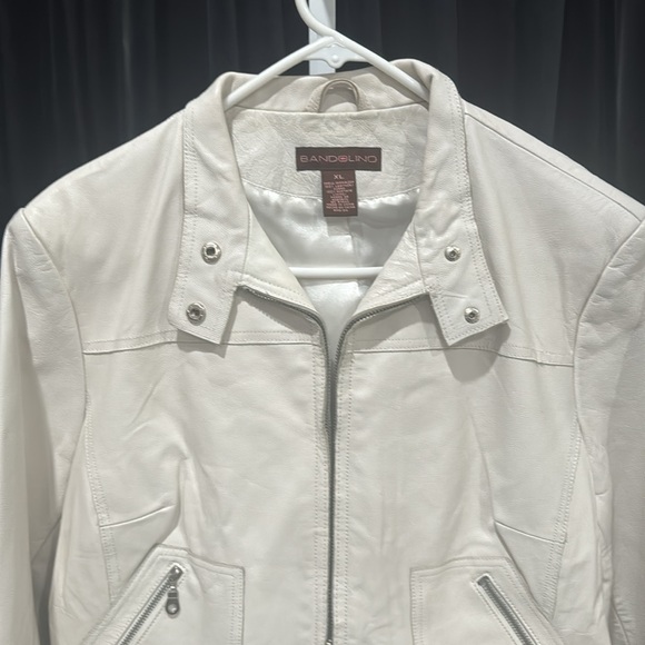 COPY - White 100% leather women’s jacket size extra large USED - Picture 5 of 11